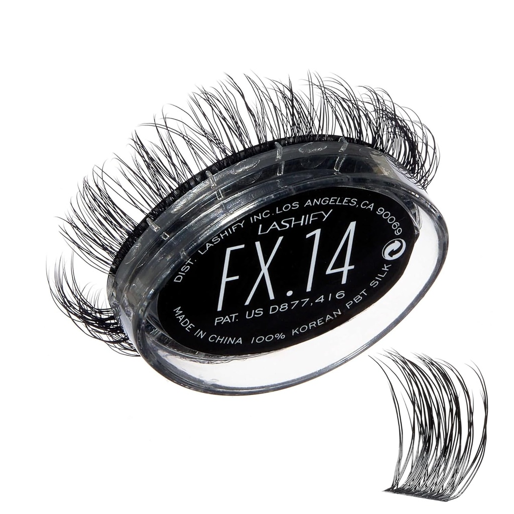 Lashify Fluffy FX 14mm Gossamer DIY Eyelash-extensies opnieuw vullen, voor de meest kronkelende en flutterige verschijning, zwart, gemakkelijk valse wimpers