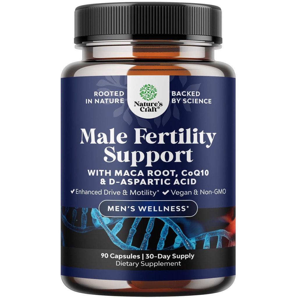 Preceptie mannelijke vruchtbaarheidssupplement - Semen Volume Booster met CoQ10, Maca Root, Methyl Folate & D-Aspartic Acid - Heren Vruchtbaarheid Supplement voor Sperma Motiliteit - Conceptie voor Hem, 90 Tel.