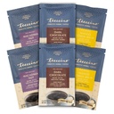 Teeccino Prebiotic SuperBoostTM Herbal Coffee Sampler - 6 Trial-Size Packets - Dark Chocolate, Mango Lemon Balm, Macadamia Nut - Prebiotic, Cafeine-Free, Ground Coffee Alternatieven voor goede Gut Health