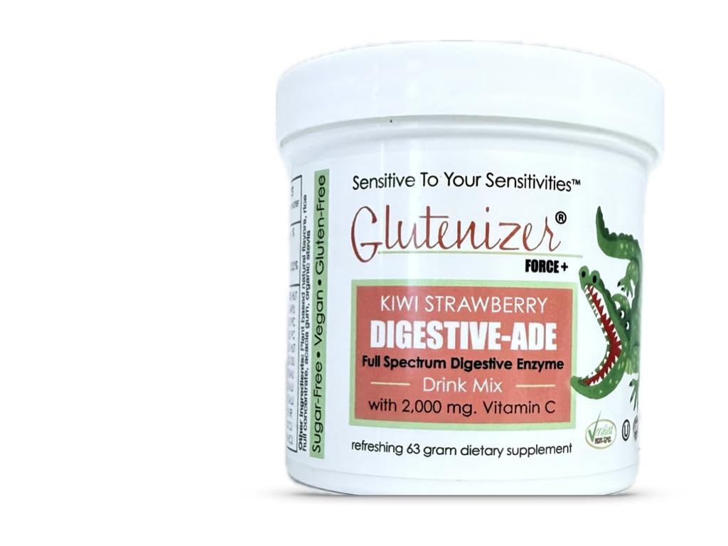 Voldoende C - Glutenizer Force Plus Kiwi-Strawberry Digestief-Ade Drinkmix - van nature effectief, Premium, volledig spectrum Enzyme Blend met 2.000 mg. Vitamine C - Acid Reflux, Indigestie Oplossing
