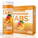 Superfood Tabs skinnytabs Anti-Bloat Cleanse Drink with 15 Superfoods | Supports Digestion, Energy & Cravings | Vegan, Non-GMO | 30 Effervescent Tabs – Peach Mango Flavor