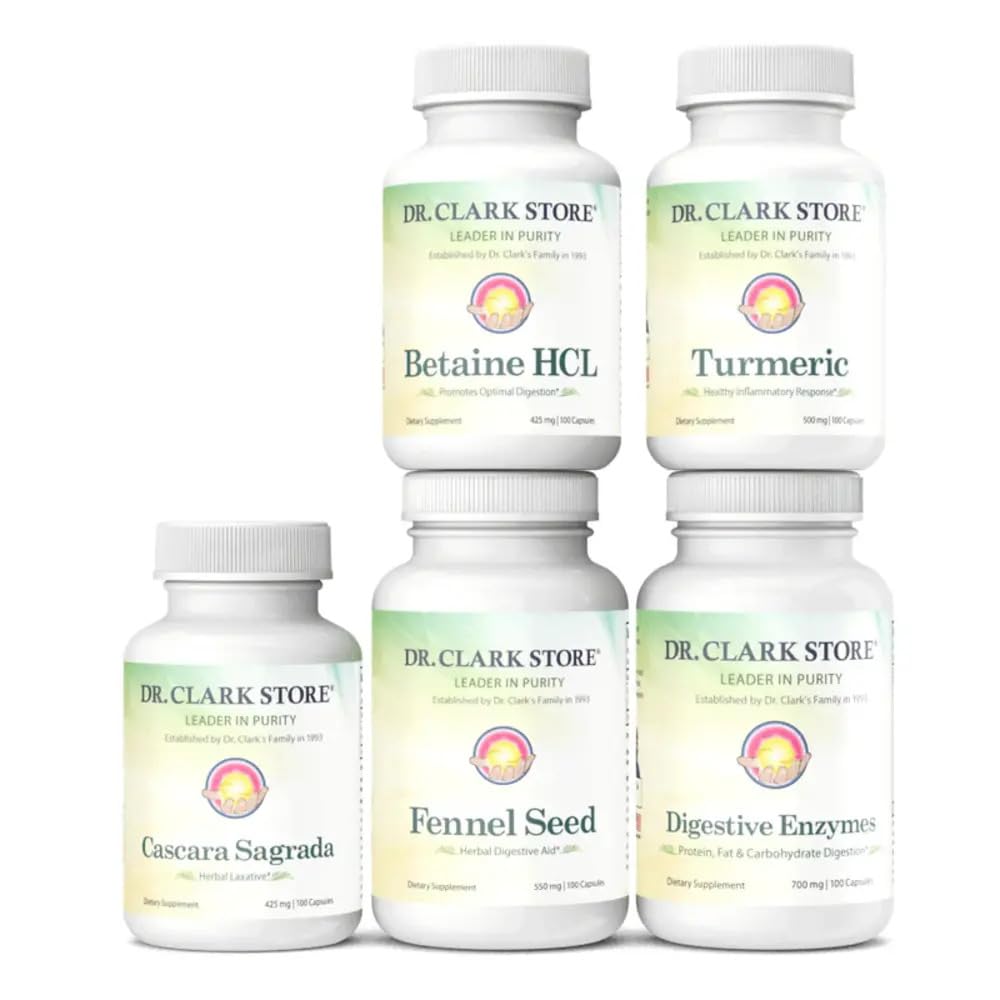 Dr. Clark Digestieve Hulp - Digestief Dieetsupplement Colon Cleanse - Balances Intestinal Organisms and - Promotes Nutriënt Absorptie - 17 Days Cleanse