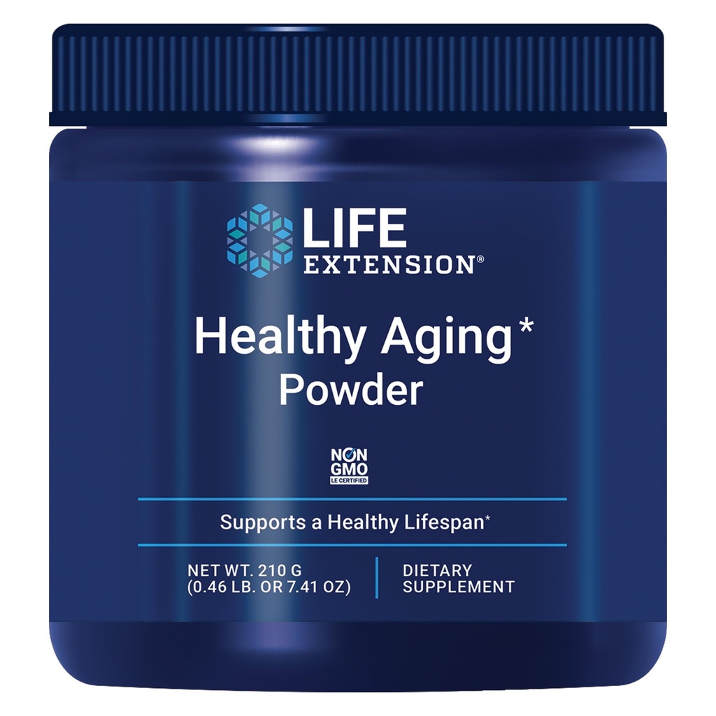 Life Extension Healthy Aging Powder, Healthy Aging Supplement, Heart Health, Brain Health, Oefening Performance, Taurine, Lithium, spermaidine, Powder Blend, Non-GMO, Vegetarisch, 30 Servers