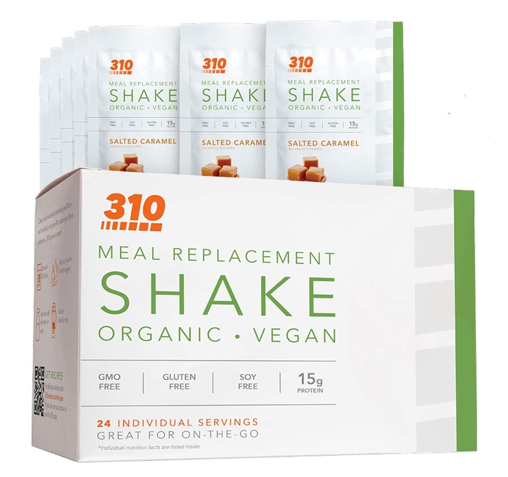 24 CT Biologische Shake Box - Vegan Plant Proteïne Poeder en Maaltijd Vervanging Shake - Door 310 Voeding - Gluten, Zuivel en Soja Vrij - 0g van Suiker 