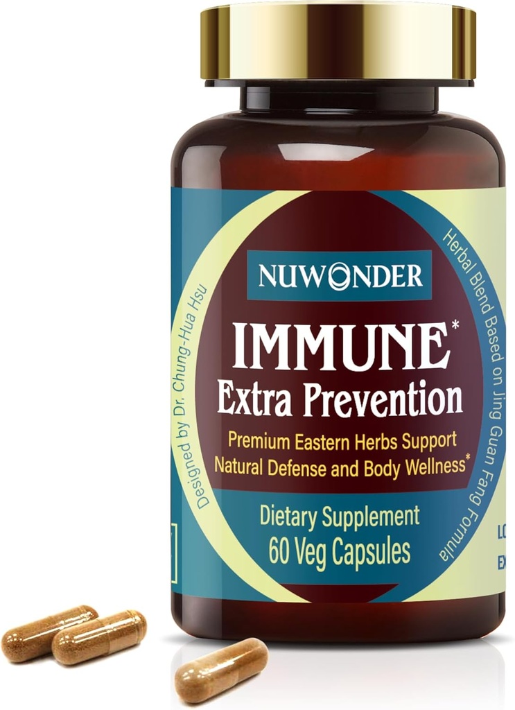 Immuun Extra Preventie, Natuurlijke Immuun Ondersteuning, Klinisch Getest Formule, Natuurlijke Verdediging, Body Wellness, Niet-Drowsy, Geen Chemische Ingrediënt. Bekroond met de grootste uitvinding. 60 capsules