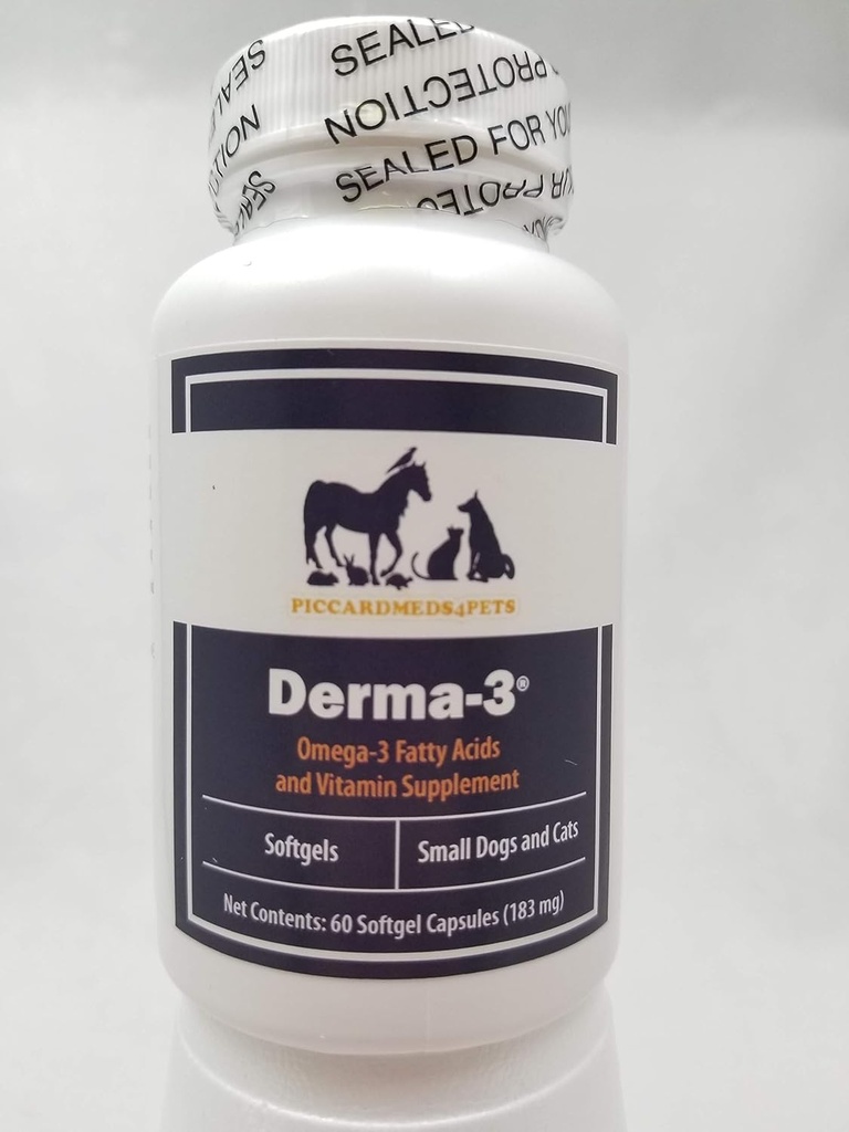 Piccardmeds4pets Derma-3 Softgels Omega-3 voor kleine honden en katten 60 CT