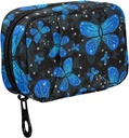 Fustyad Blauwe Vlinder met Nachtverloop Kleur pil Organizers 2 keer Een dag pil Case Bag met Zipper draagbare Wekelijkse pil Dispensers voor Vitamine Supplement
