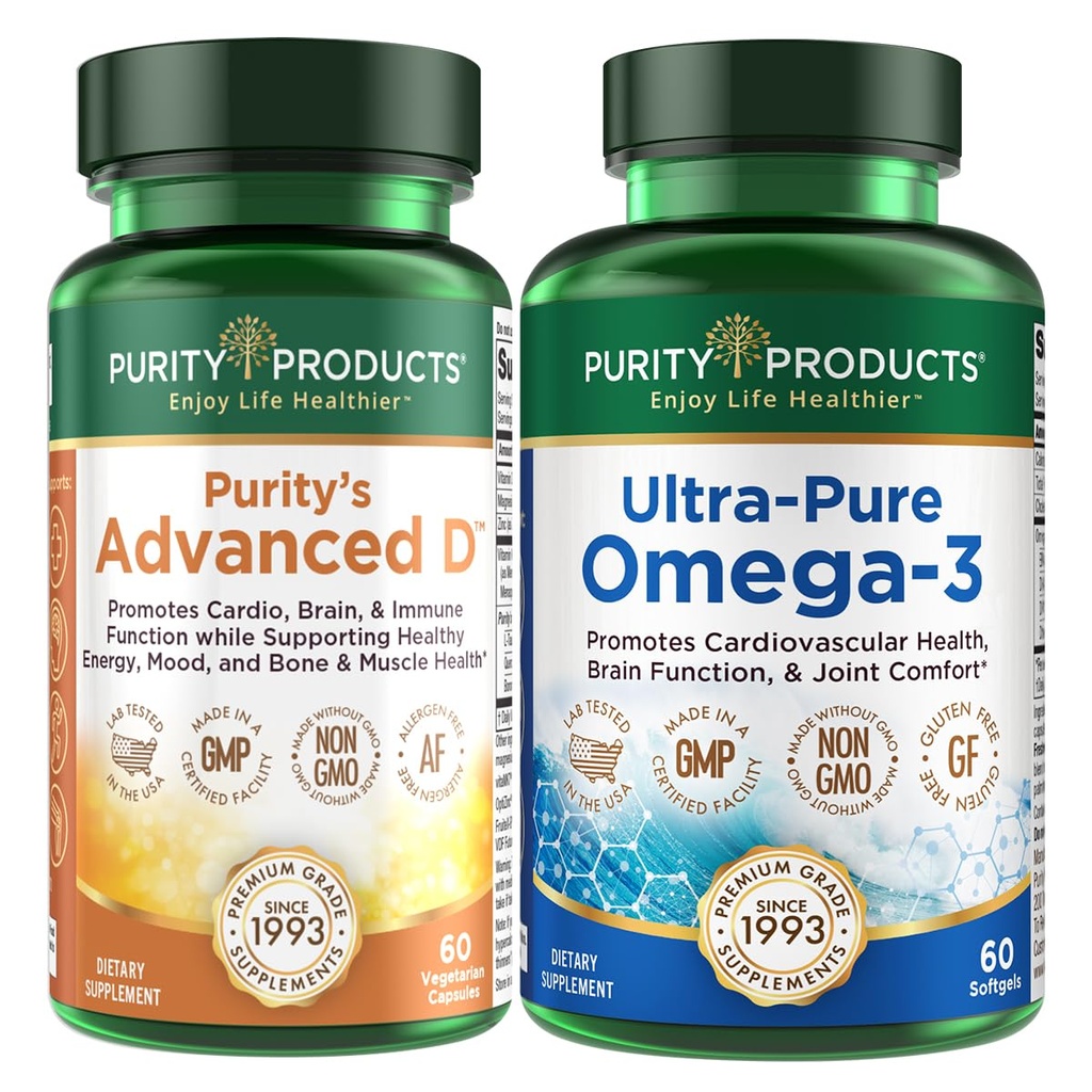 Zuiverheid Producten KIT - Dr. Cannell's Advanced D + Omega-3 Ultra-Pure Visolie van geavanceerde D is verpakt met vitamine D, vitamine K2, zink, magnesium citraat, boron en taurine