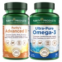 Zuiverheid Producten KIT - Dr. Cannell's Advanced D + Omega-3 Ultra-Pure Visolie van geavanceerde D is verpakt met vitamine D, vitamine K2, zink, magnesium citraat, boron en taurine