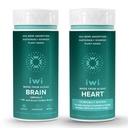 Iwi Life Brain & Heart Omega-3 Bundle, 30 Servings, Vegan Plant Based Algen Omega 3, Krill & Fish Oil Alternative, No Fishy Aftersmaak