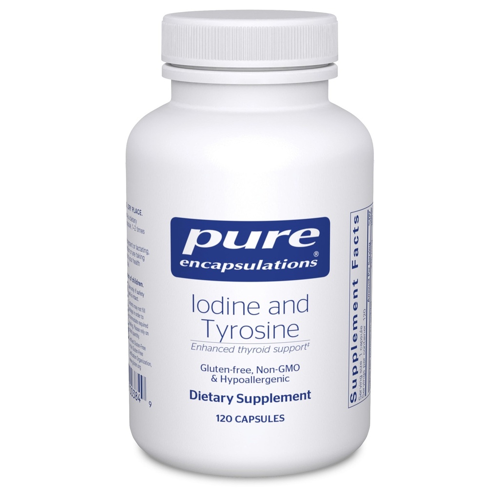 Pure Encapsulaties Jodium en Tyrosine Hypoallergeen Supplement voor Enhanced Thyroid Support 120 Capsules