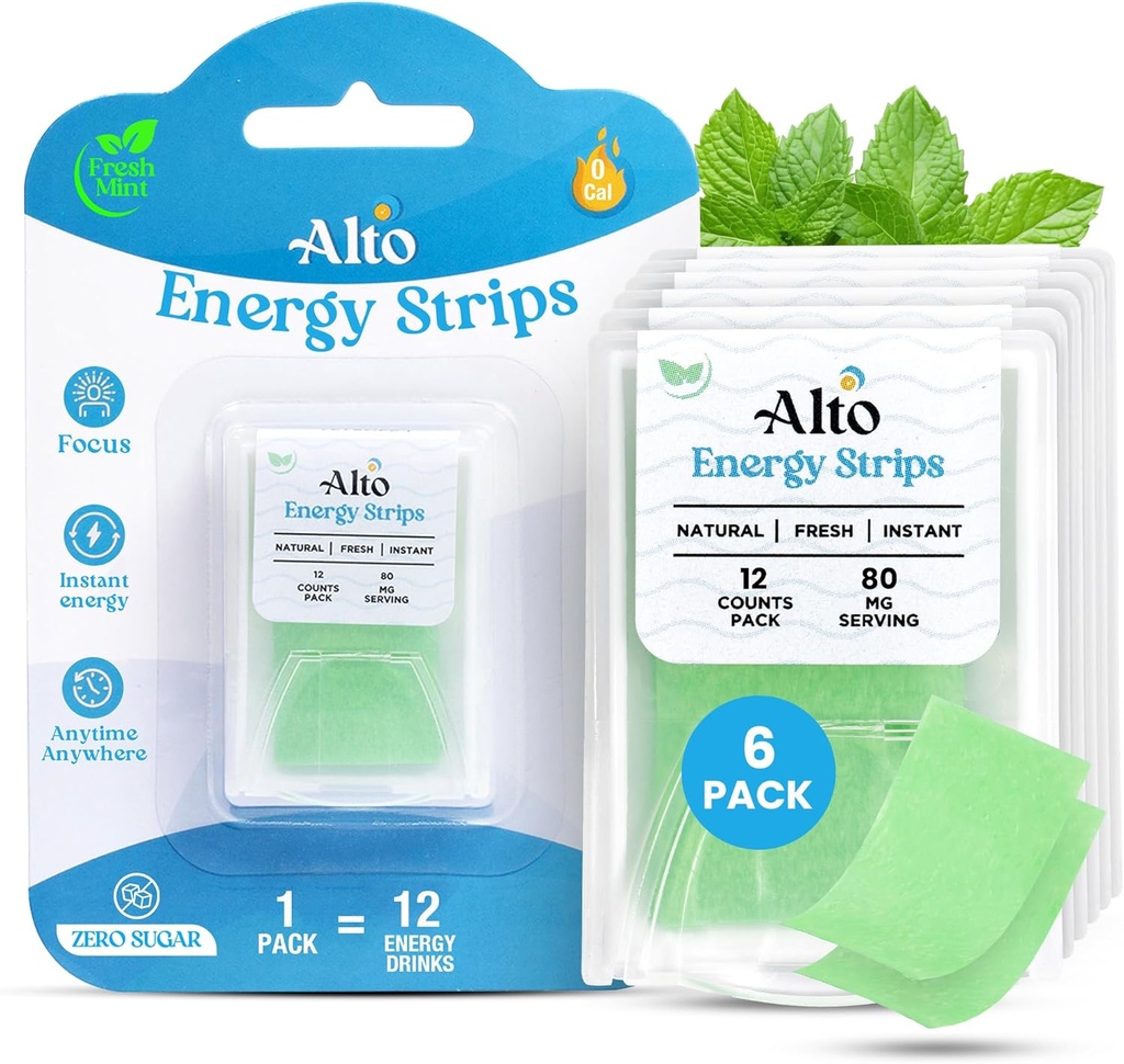 Alto Energy Strips met 80 mg natuurlijke cafeïne per Serveermiddel 10X snellere absorptie 