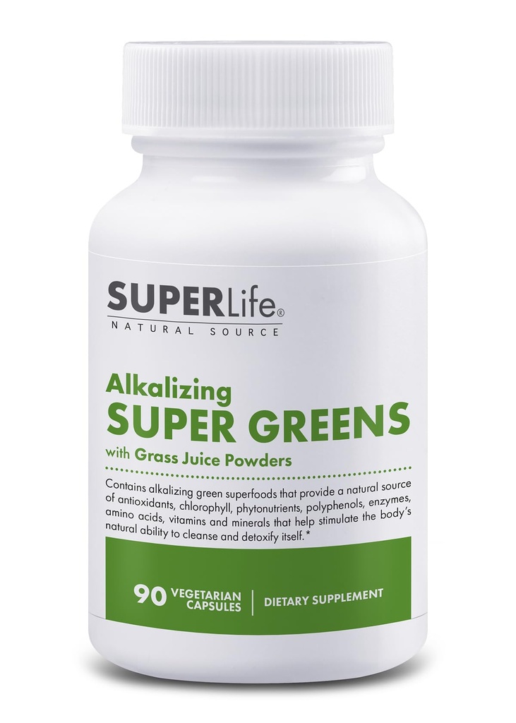 100% Organic Alkalizing Super Greens - Superfood w/Alfalfa, Gerst & Tarwegras, Matcha & Chlorella - Natuurlijke Bron van Phytonutriënten & Chlorofyl 