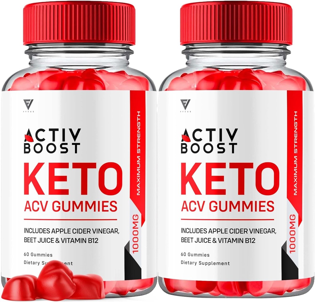 (2 Pack) Activ Boost Keto ACV Gummies, Activboost Keto + ACV Advanced Support, Active Boost Keto ACV Gummies Energy Apple Cider Vinegar Vitamine B12 supplement Activeboost Max Formula (120 Gummies)