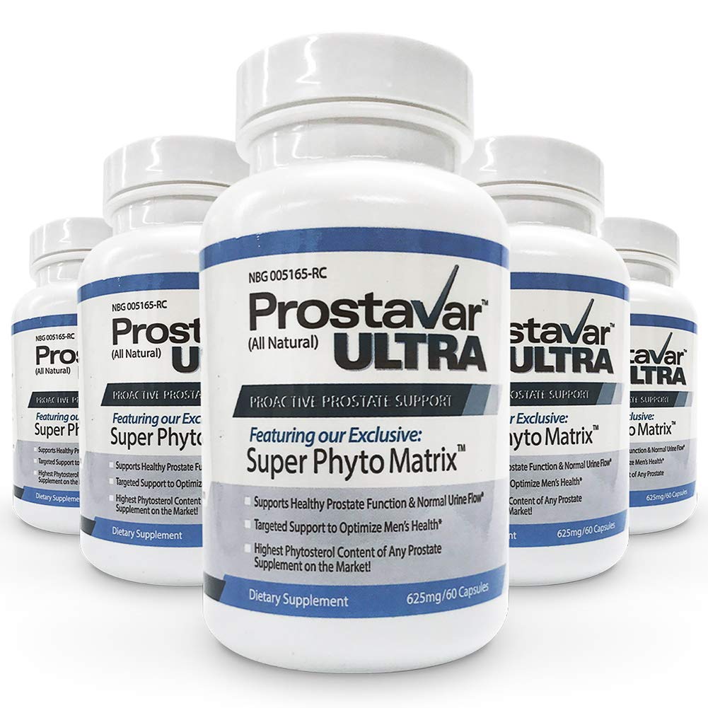 5 flessen nieuw verbeterd van maker van originele Prostavar Ultra Prostate Support 600mg 90% Beta-Sitosterol en druivenzaadextract