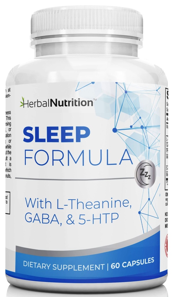 Herbal Nutrition Sleep Support Supplement Slaapformule is een multi-ingrediënt slaapsupplement met Melatonine, GABA, L-Theanine en meer, Slaap Like You zijn op Cloud 9! Eén 60 Ct fles