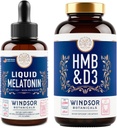 WINDSOR BOTANICA HMB met vitamine D3 Supplement en vloeibare Melatonine 3mg - workout en herstel bundel