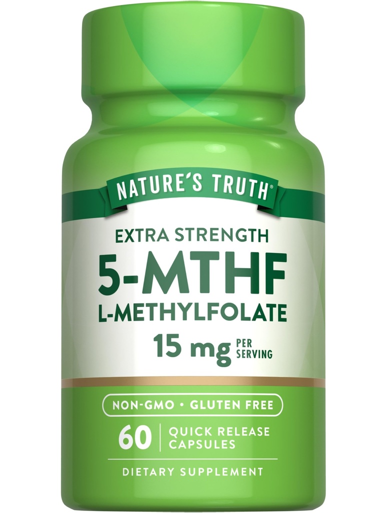 De waarheid van de natuur L Methyl-onbewerkt 15mg 60 Capsules Niet-GMO en Glutenvrije supplement Extra sterkte