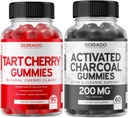 Tart Cherry (90 Gummies) Uric Acid Level Support Krachtige Antioxidant met selderijzaad en geactiveerde Charcoal (60 Gummies) Gezonde Detox & Cleanse - Geformuleerd uit biologische Kokosschelpen - USA Made