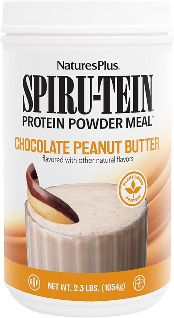NaturesPlus SPIRU-TEIN, Chocolade Pindakaas - 2,3 lbs, Verpakking van 2 - Plant-Based Proteïne Poeder - Vegetarisch, Glutenvrij - 68 Totaal porties