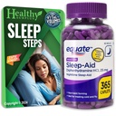Equate slaap-Aid difenhydramine HCI 25 mg 365 caplets en vitale volumes slaap stappen Tips kaart