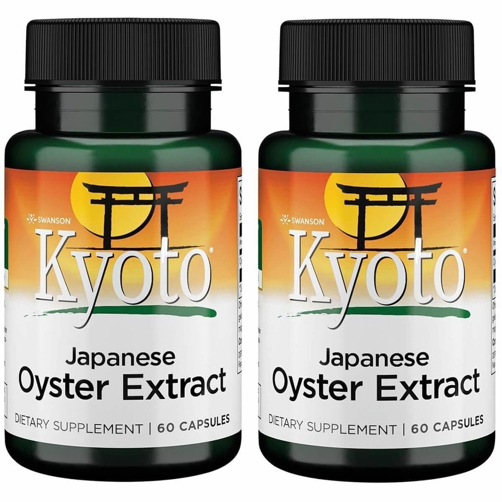 Swanson Kyoto Japanse Oyster Extract - Natural Supplement Promoting Drive & Wellness for Men & Women - (500 Milligrammen 60 Capsules) (2 Pack)