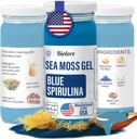 Biolore Wildcrafted Sea Moss Gel - Blue Spirulina 16 oz - Flavored Sea Moss Gel met essentiële vitaminen en sporen mineralen - Vegan Superfood - Made in USA, Glutenvrije, Geen toegevoegde suiker