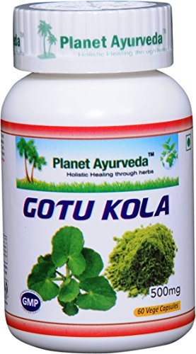 Planeet Ayurveda Gotu Kola, 500mg Veg Capsules-enkele fles