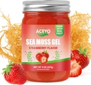 (8 OZ) Natural Sea Moss Gel Raw Strawberry Flavor Ierse Seamoss Gel Vegan Vrouwen Mannen 102 Vitaminen en Mineralen Wild Geoogst Non-GMO Immune Defense Booster Lung Thyroid Digestieve Ondersteuning