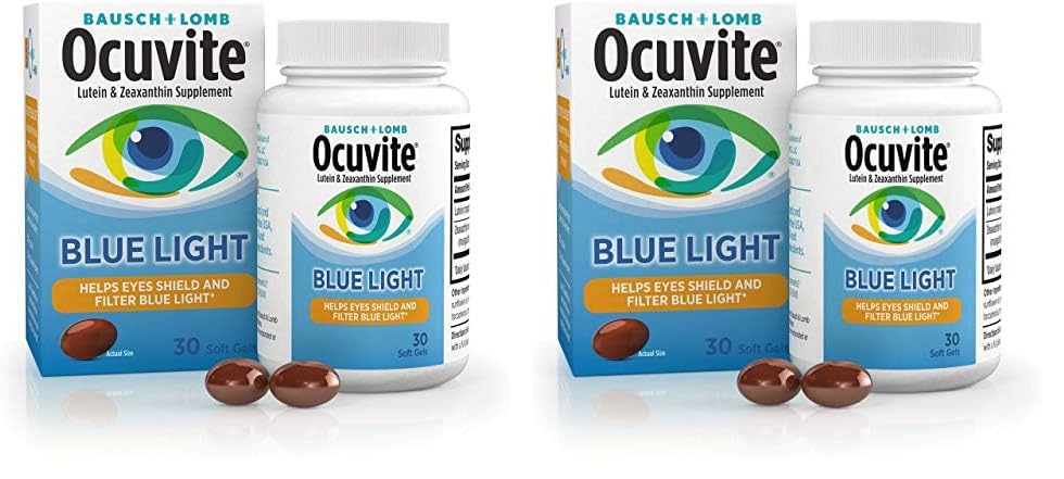 Ocuvite Bausch + Lomb Lutein 25mg Lutein & Zeaxanthine Supplement, 30 Softgels (verpakking van 2)