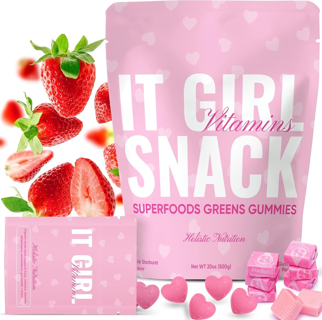 Gezonde snacks voor volwassenen - Daily Super Greens Gummy's, Multivitamine Superfood Gummy Bears, Spirulina, Chlorella, Prebiotica & Fiber for Digestief Health, Adaptogens Supplement, 20 Vitamines & Minerals