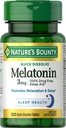 Nature's Bounty Melatonine, bevordert ontspanning & Slaap, 100% Drug Gratis Slaaphulp, 3 mg, 120 Quick Solution Tablets