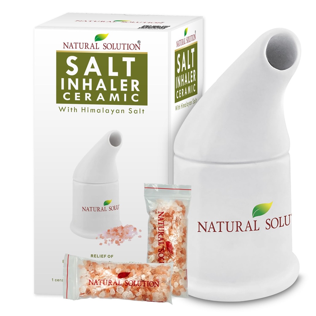 Natuurlijke oplossing Keramische roze, Reinigt het ademhalingssysteem Geweldig voor Allergie, Astma Relief, en andere ademhalingsomstandigheden, Zout Inhalator, 1 Tellen