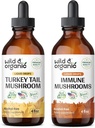 Wild & Organic Turkey Staart Tinctuur 4 fl oz & Immuun Paddenstoelen Tinctuur 4 fl oz