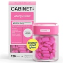 Kabinet: Difenhydramine 25mg Allergie Relief Antihistamin tabletten voor allergieën, Hay Fever, en Runny Nose, 120 tabletten (navulbare glazen fles)