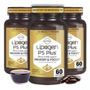 PS Plus Senior Brain Supplements for Memory & Focus - 180 Softgels, 3-maands Supply - Premium Nootropic Fosfatidylserine Brain Booster for Brain Health