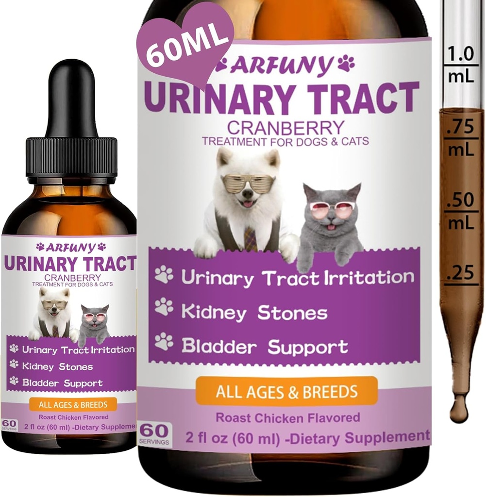 Cat & Hond urinetrekinfectie behandeling - Ondersteuning Bladder, Nier & Incontinence - Cranberry Supplement voor Katten & Honden - Pet UTI supplement - Huisdier Nierondersteuning - gebraden kip smaak