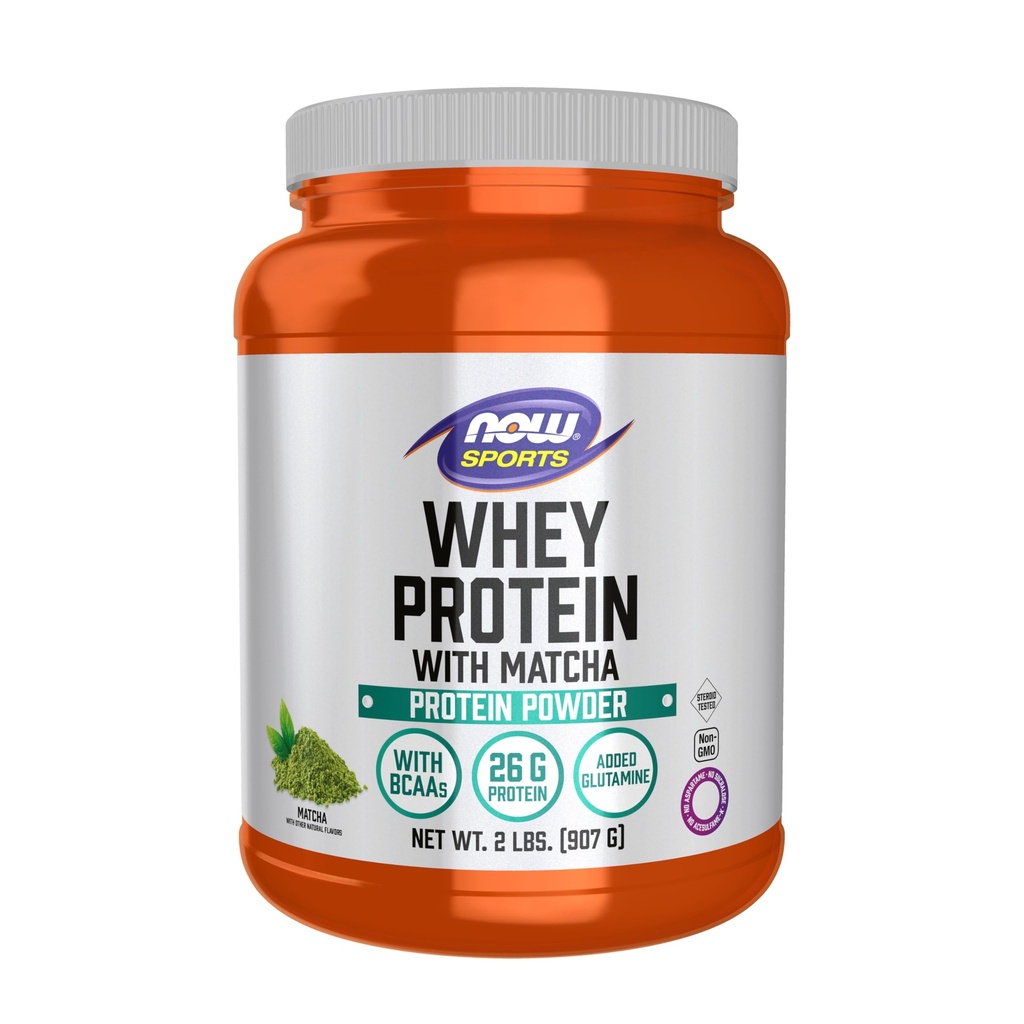 NOW Sportvoeding, Wei Proteïne, 24 G met BCAA's, Matcha Poeder, 2-Pond