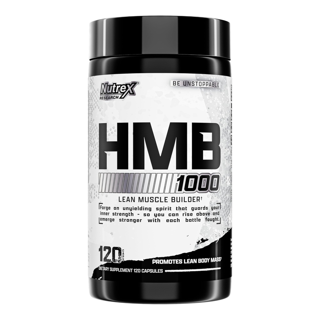 Nutrex Onderzoek HMB 1000 MG Ondersteunt Muscle Recovery, Verminder Skeletspierschade, Verhoogde sterkte, Voorkom spierverlies 120 Capsules