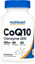 Nutricost CoQ10 100mg, 60 Vegetarische Capsules, 60 porties - Co-enzym Q10