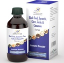 Vlierbessen Free Immune Support Stroop voor kinderen en volwassenen - Perfecte Blend van Biologische Zwarte Zaad, Kurkuma, Kruidnagel, Kaneel & Knoflook - Peuter Immune Booster Zonder Biologische Vlierbessen Siroop