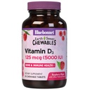 Bluebonnet Nutrition Earth Sweet Vitamin D3 5000 IE Kauwtabletten, hulpmiddelen bij spier- en skeletgroei, niet-GMO, glutenvrij en sojavrij, kosjer, framboos, wit, 90 tellingen