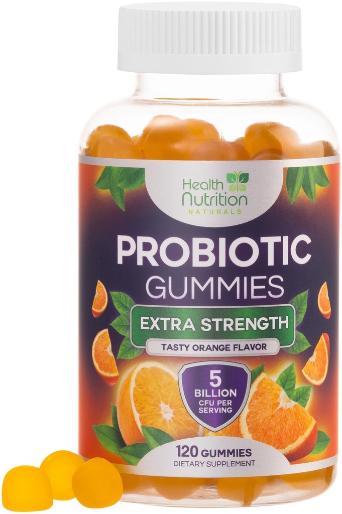 Probiotische Gummies 5 miljard CFU - Diverse Probiotische Strains voor Digestieve Gezondheid & Gut Support Gummy voor vrouwen, mannen, & kinderen, Dagelijkse Probiotica Supplement voor Immune Support, Non-GMO, Veganist, 120 Gummies