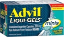 Advil Liqui-Gels Minis Pain Reliver and Fever Reducer, Pain Medicine for Adults with Ibuprofen 200mg for Pain Relief - 80 Liquid Filled Capsules