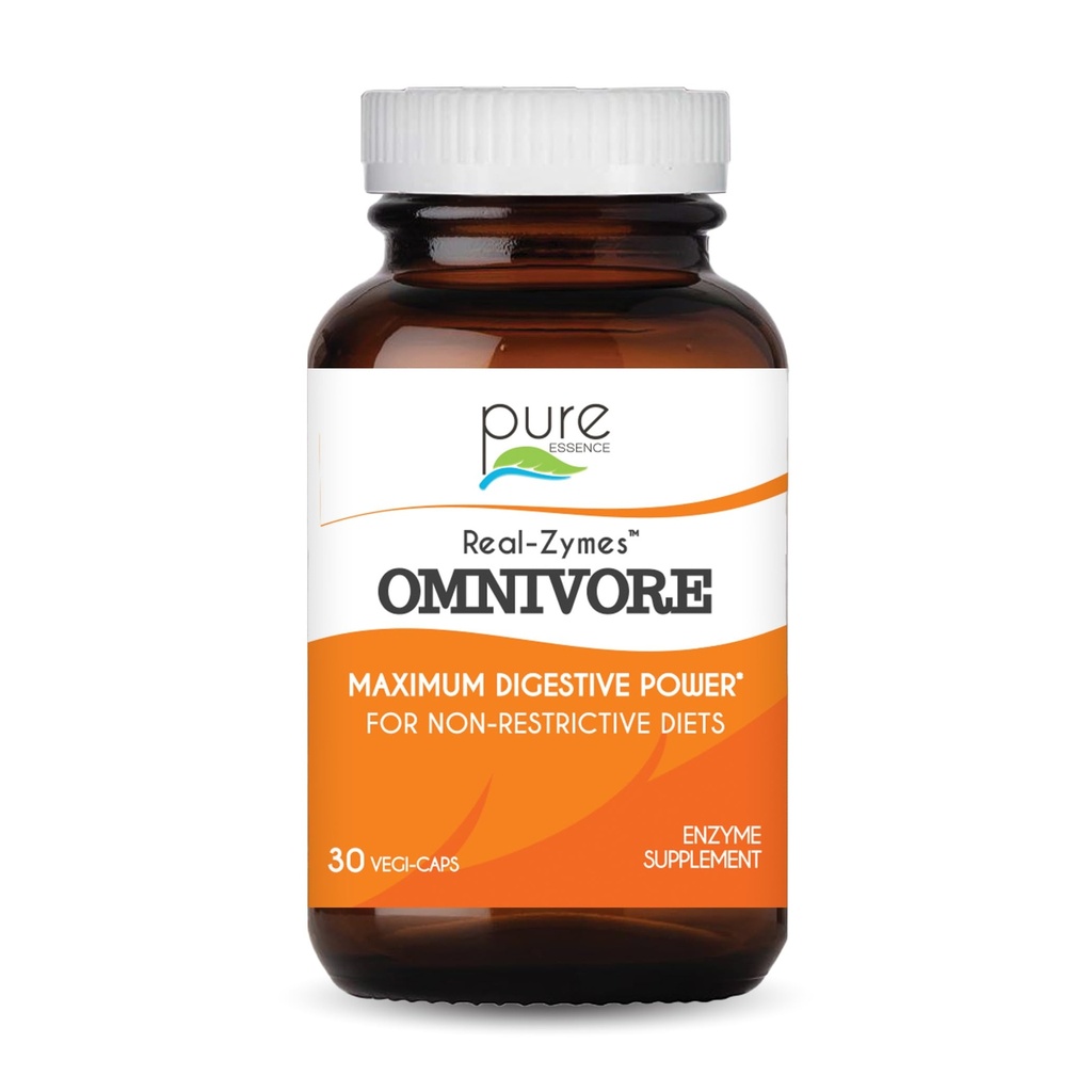 Real-ZymesTM OMNIVORE Digestieve enzymen Supplement met Probiotica voor betere spijsvertering - Natuurlijke ondersteuning voor verlichting van opgeblazen gevoel, gas, Belching, diarree, constipatie, IBS, enz. - 30 Caps