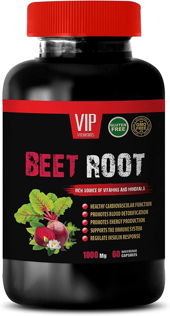 Superfood Beetwortelsupplement - Beetwortel 1000 MG - Beetwortelstikstofoxidesupplement, Beetwortelpillen, Beetwortelvitaminen, Immuunsysteemondersteuning, Beetwortelvitaminen, Beetwortelsupplement, 1 Bot 60 Tabs