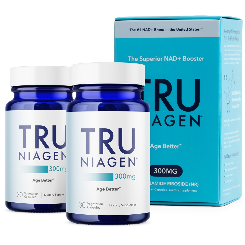 TRU NIAGEN Gepatenteerd NAD-supplement voor anti-veroudering en celregeneratie, 300 mg Niagen, 30 porties 