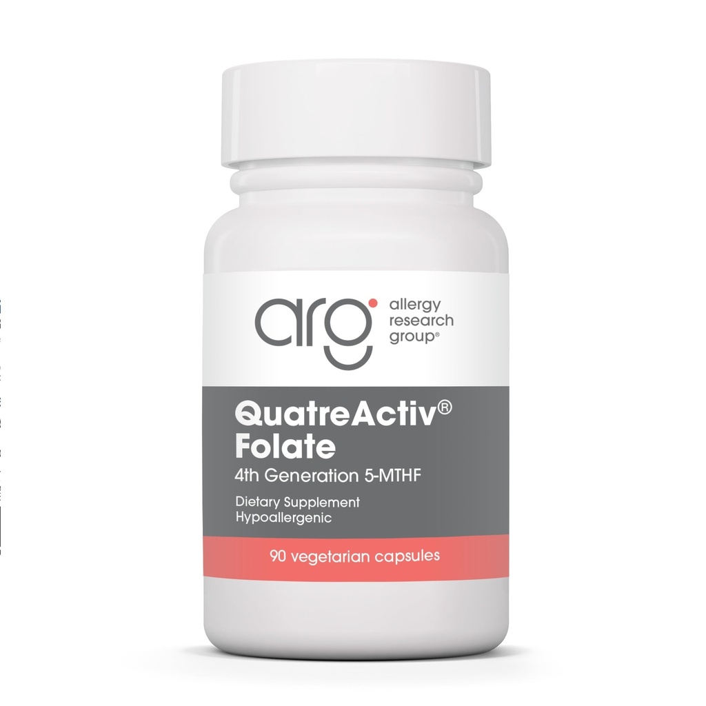 Allergy Research Group QuatreActiv Folate Supplement - Methylfolaat, 5-MTHF, Methylation Support, Quatrefolic, Vegetarische Capsules - 90 Tel.