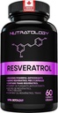 Nutratology Resveratrol Supplement- Potent Antioxidant Supplement - Anti Aging Trans Resveratrol - Verhoogt de cardiovasculaire gezondheid, celregeneratie en haargroei - 60 capsules - 30 porties