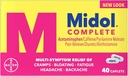 Midol compleet, menstruele periode symptomen verlichting, caplets, 40 Telling, 2-pack
